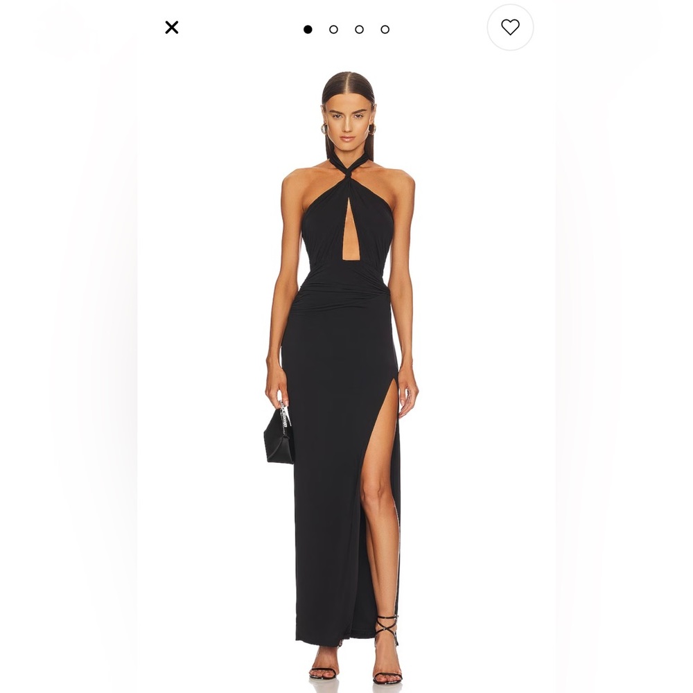 Michael Costello Morgan gown in black. Size XS
